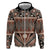 Vintage Bula Fiji Zip Hoodie Brown Tapa Masi Motif