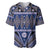 Vintage Bula Fiji Baseball Jersey Prussian Blue Tapa Masi Motif