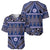 Vintage Bula Fiji Baseball Jersey Prussian Blue Tapa Masi Motif