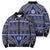 Vintage Bula Fiji Bomber Puffer Jacket Prussian Blue Tapa Masi Motif - Polynesian Pride