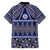 Vintage Bula Fiji Family Matching Long Sleeve Bodycon Dress and Hawaiian Shirt Prussian Blue Tapa Masi Motif