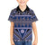 Vintage Bula Fiji Family Matching Long Sleeve Bodycon Dress and Hawaiian Shirt Prussian Blue Tapa Masi Motif