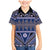 Vintage Bula Fiji Family Matching Mermaid Dress and Hawaiian Shirt Prussian Blue Tapa Masi Motif