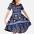 Vintage Bula Fiji Family Matching Short Sleeve Bodycon Dress and Hawaiian Shirt Prussian Blue Tapa Masi Motif