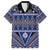 Vintage Bula Fiji Family Matching Short Sleeve Bodycon Dress and Hawaiian Shirt Prussian Blue Tapa Masi Motif