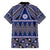 Vintage Bula Fiji Family Matching Short Sleeve Bodycon Dress and Hawaiian Shirt Prussian Blue Tapa Masi Motif