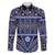Vintage Bula Fiji Family Matching Short Sleeve Bodycon Dress and Hawaiian Shirt Prussian Blue Tapa Masi Motif