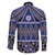 Vintage Bula Fiji Family Matching Short Sleeve Bodycon Dress and Hawaiian Shirt Prussian Blue Tapa Masi Motif