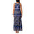 Vintage Bula Fiji Family Matching Tank Maxi Dress and Hawaiian Shirt Prussian Blue Tapa Masi Motif