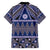 Vintage Bula Fiji Hawaiian Shirt Prussian Blue Tapa Masi Motif