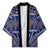 Vintage Bula Fiji Kimono Prussian Blue Tapa Masi Motif - Polynesian Pride