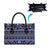 Vintage Bula Fiji Leather Bag Prussian Blue Tapa Masi Motif - Polynesian Pride