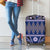 Vintage Bula Fiji Luggage Cover Prussian Blue Tapa Masi Motif