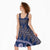 Vintage Bula Fiji Midi Dress Prussian Blue Tapa Masi Motif - Polynesian Pride