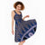 Vintage Bula Fiji Midi Dress Prussian Blue Tapa Masi Motif - Polynesian Pride