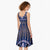 Vintage Bula Fiji Midi Dress Prussian Blue Tapa Masi Motif - Polynesian Pride