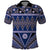 Vintage Bula Fiji Polo Shirt Prussian Blue Tapa Masi Motif