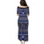 Vintage Bula Fiji Puletasi Prussian Blue Tapa Masi Motif
