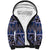 Vintage Bula Fiji Sherpa Hoodie Prussian Blue Tapa Masi Motif