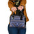 Vintage Bula Fiji Shoulder Handbag Prussian Blue Tapa Masi Motif