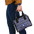 Vintage Bula Fiji Shoulder Handbag Prussian Blue Tapa Masi Motif