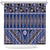 Vintage Bula Fiji Shower Curtain Prussian Blue Tapa Masi Motif