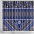 Vintage Bula Fiji Shower Curtain Prussian Blue Tapa Masi Motif