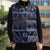 Vintage Bula Fiji Sleeveless Puffer Jacket Prussian Blue Tapa Masi Motif - Polynesian Pride