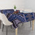Vintage Bula Fiji Tablecloth Prussian Blue Tapa Masi Motif