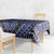 Vintage Bula Fiji Tablecloth Prussian Blue Tapa Masi Motif