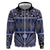 Vintage Bula Fiji Zip Hoodie Prussian Blue Tapa Masi Motif