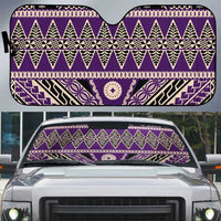 Vintage Bula Fiji Auto Sun Shade Purple Tapa Masi Motif LT9 Purple - Polynesian Pride