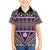 Vintage Bula Fiji Family Matching Long Sleeve Bodycon Dress and Hawaiian Shirt Purple Tapa Masi Motif