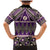 Vintage Bula Fiji Family Matching Mermaid Dress and Hawaiian Shirt Purple Tapa Masi Motif