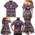 Vintage Bula Fiji Family Matching Mermaid Dress and Hawaiian Shirt Purple Tapa Masi Motif
