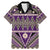 Vintage Bula Fiji Family Matching Mermaid Dress and Hawaiian Shirt Purple Tapa Masi Motif