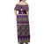 Vintage Bula Fiji Family Matching Off Shoulder Maxi Dress and Hawaiian Shirt Purple Tapa Masi Motif
