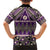 Vintage Bula Fiji Family Matching Short Sleeve Bodycon Dress and Hawaiian Shirt Purple Tapa Masi Motif