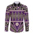 Vintage Bula Fiji Family Matching Short Sleeve Bodycon Dress and Hawaiian Shirt Purple Tapa Masi Motif