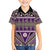 Vintage Bula Fiji Family Matching Short Sleeve Bodycon Dress and Hawaiian Shirt Purple Tapa Masi Motif