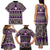 Vintage Bula Fiji Family Matching Tank Maxi Dress and Hawaiian Shirt Purple Tapa Masi Motif