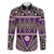 Vintage Bula Fiji Family Matching Tank Maxi Dress and Hawaiian Shirt Purple Tapa Masi Motif