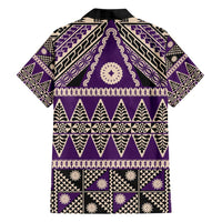 Vintage Bula Fiji Hawaiian Shirt Purple Tapa Masi Motif
