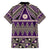 Vintage Bula Fiji Hawaiian Shirt Purple Tapa Masi Motif