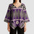 Vintage Bula Fiji Kimono Sleeve Blouse Purple Tapa Masi Motif - Polynesian Pride
