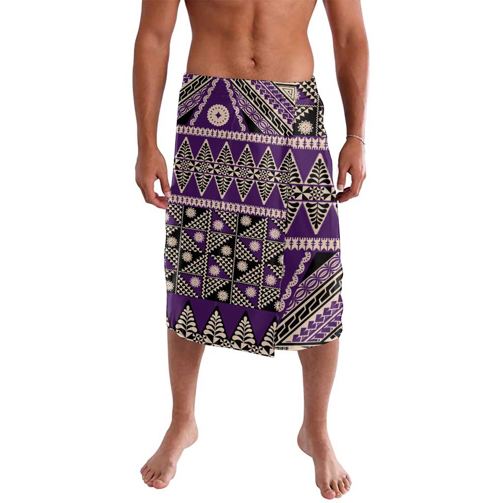 Vintage Bula Fiji Lavalava Purple Tapa Masi Motif
