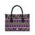 Vintage Bula Fiji Leather Bag Purple Tapa Masi Motif - Polynesian Pride