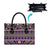 Vintage Bula Fiji Leather Bag Purple Tapa Masi Motif - Polynesian Pride