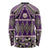 Vintage Bula Fiji Long Sleeve Shirt Purple Tapa Masi Motif