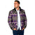 Vintage Bula Fiji Padded Jacket Purple Tapa Masi Motif - Polynesian Pride